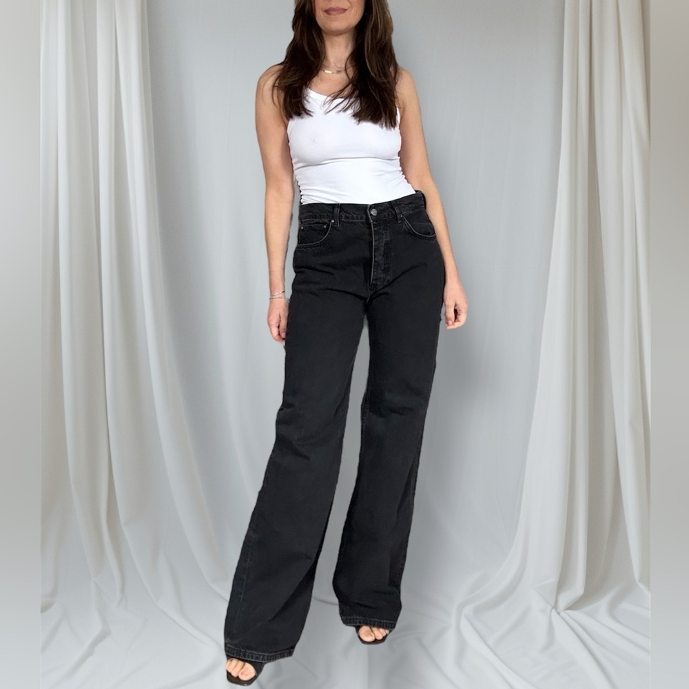 Anine Bing Black Wide Leg Jeans